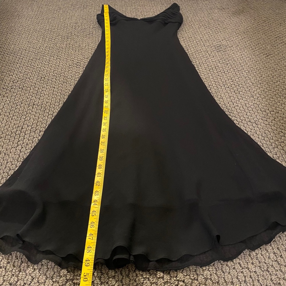 JONES NEW YORK Vtg 90s Silk Midi Maxi Dress 8 Black Tie Whimsigoth Fairy - Picture 15 of 16